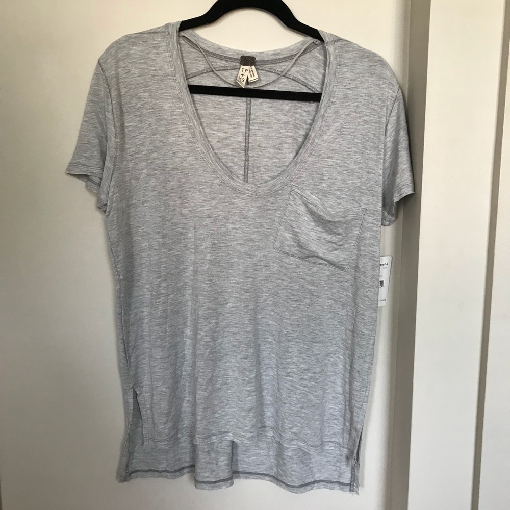 NWT Free People Heather Gray V-Neck Tee